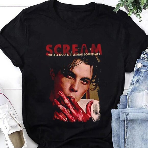 Scream We All Go A Little Mad Sometimes Billy Loomis T-Shirt,Scream Movie TShirt - Picture 1 of 1